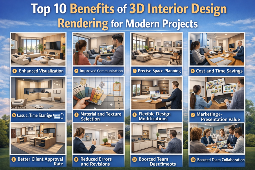 Top 10 Benefits of 3D Interior Design Rendering for Modern Projects
